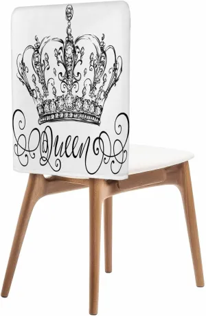 Chair Covers Set of 6 Art Crown Abstract Chair Back Covers Stretch Removable Washable Slipcovers Seat Protector for Dining Room Kitchen Party Decor