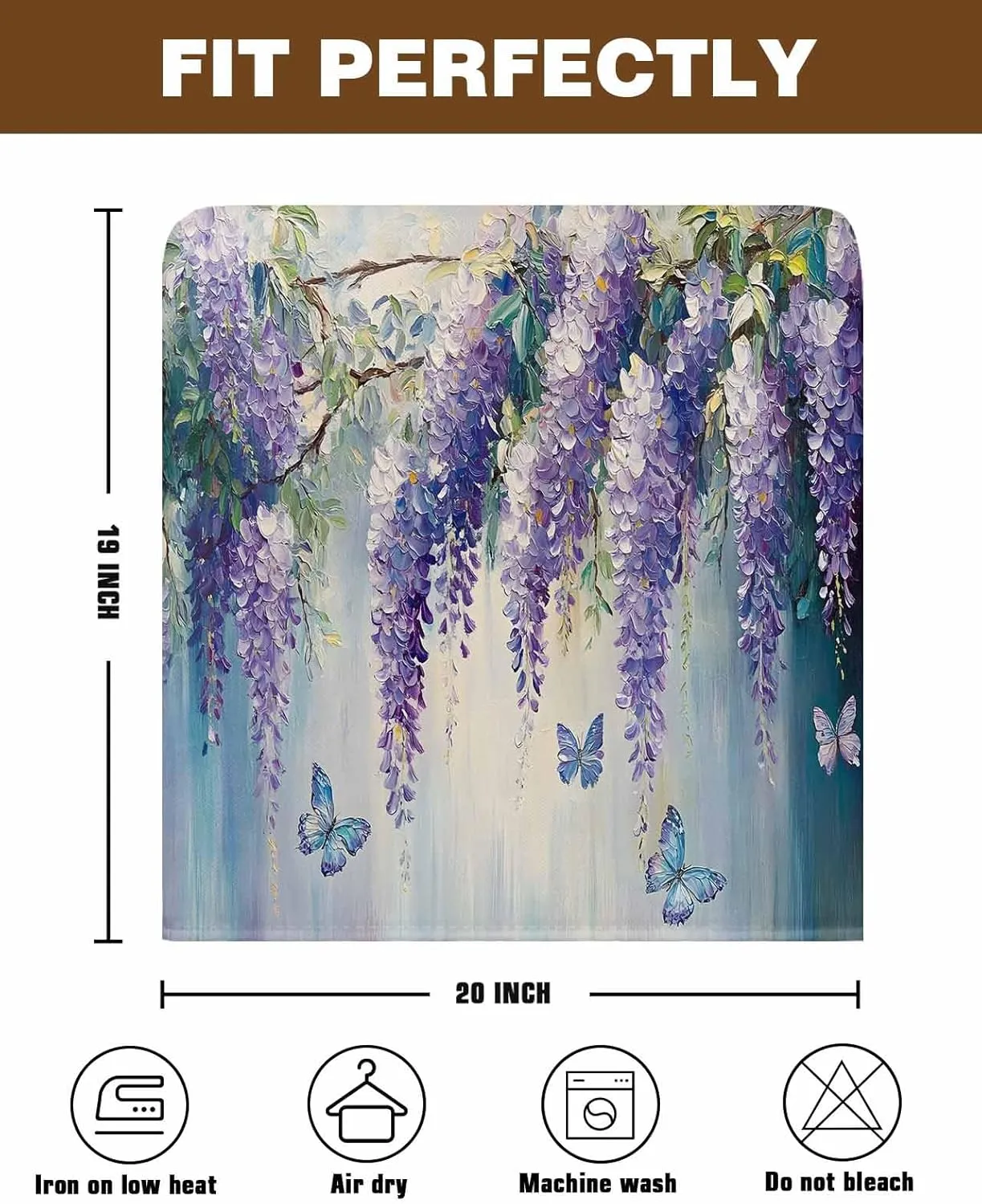 Chair Covers Set of 6 Flower Spring Oil Painting 4 Chair Back Covers Stretch Removable Washable Slipcovers Seat Protector for Dining Room Kitchen Party Decor