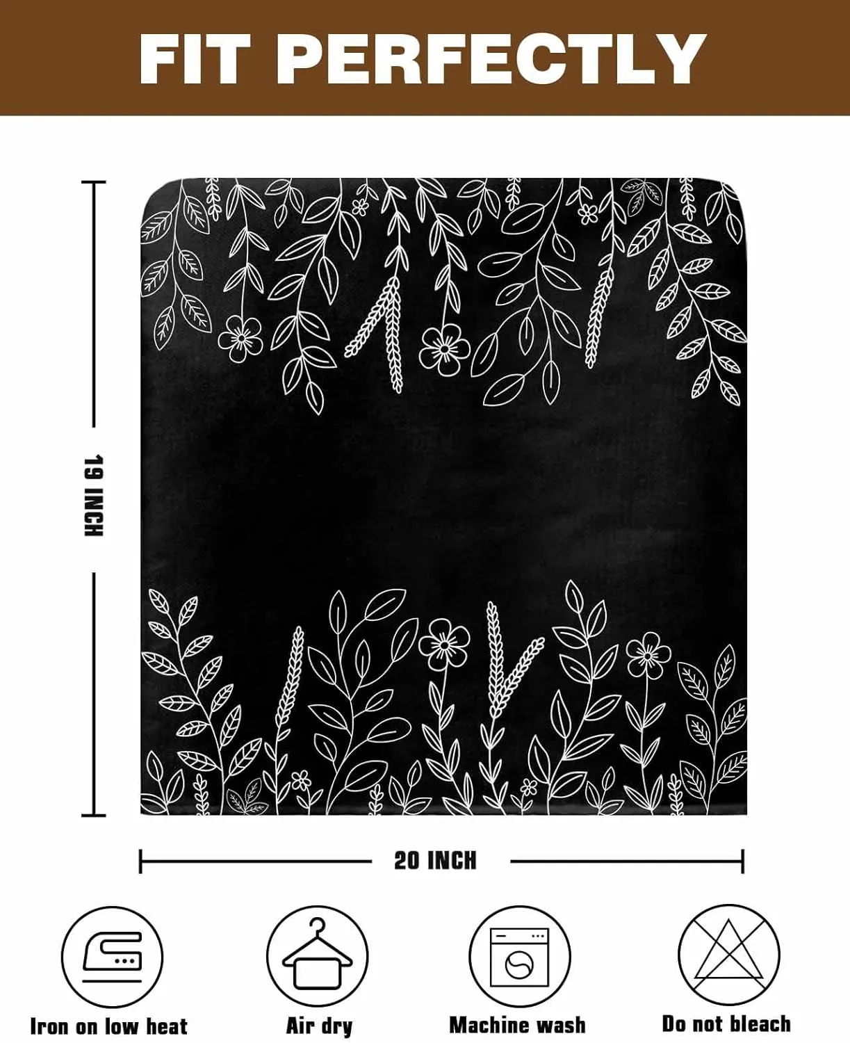 Chair Covers Set of 6 Leaf Pastoral Plant Chair Back Covers Stretch Removable Washable Slipcovers Seat Protector for Dining Room Kitchen Party Decor