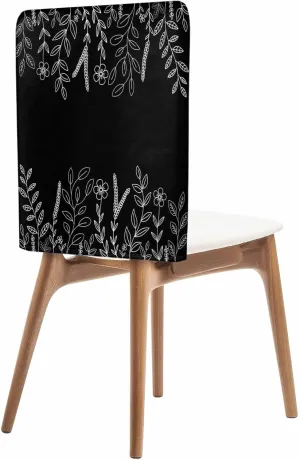 Chair Covers Set of 6 Leaf Pastoral Plant Chair Back Covers Stretch Removable Washable Slipcovers Seat Protector for Dining Room Kitchen Party Decor