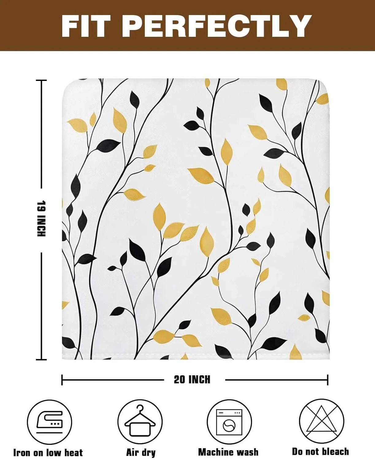 Chair Covers Set of 6 Leaves Lines Branches Chair Back Covers Stretch Removable Washable Slipcovers Seat Protector for Dining Room Kitchen Party Decor