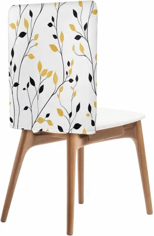 Chair Covers Set of 6 Leaves Lines Branches Chair Back Covers Stretch Removable Washable Slipcovers Seat Protector for Dining Room Kitchen Party Decor