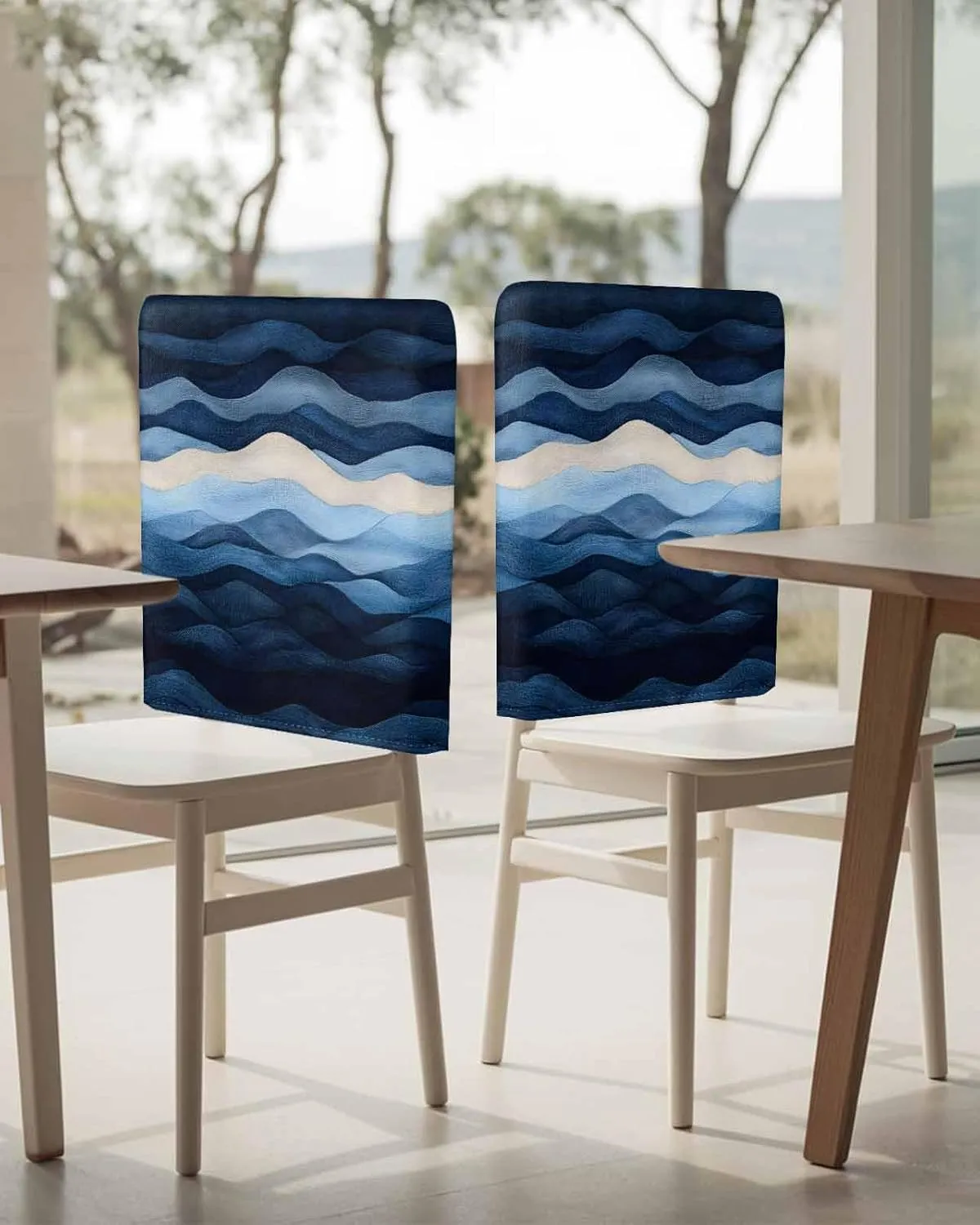 Chair Covers Set of 6 Minimalist Art Modernism 5 Chair Back Covers Stretch Removable Washable Slipcovers Seat Protector for Dining Room Kitchen Party Decor
