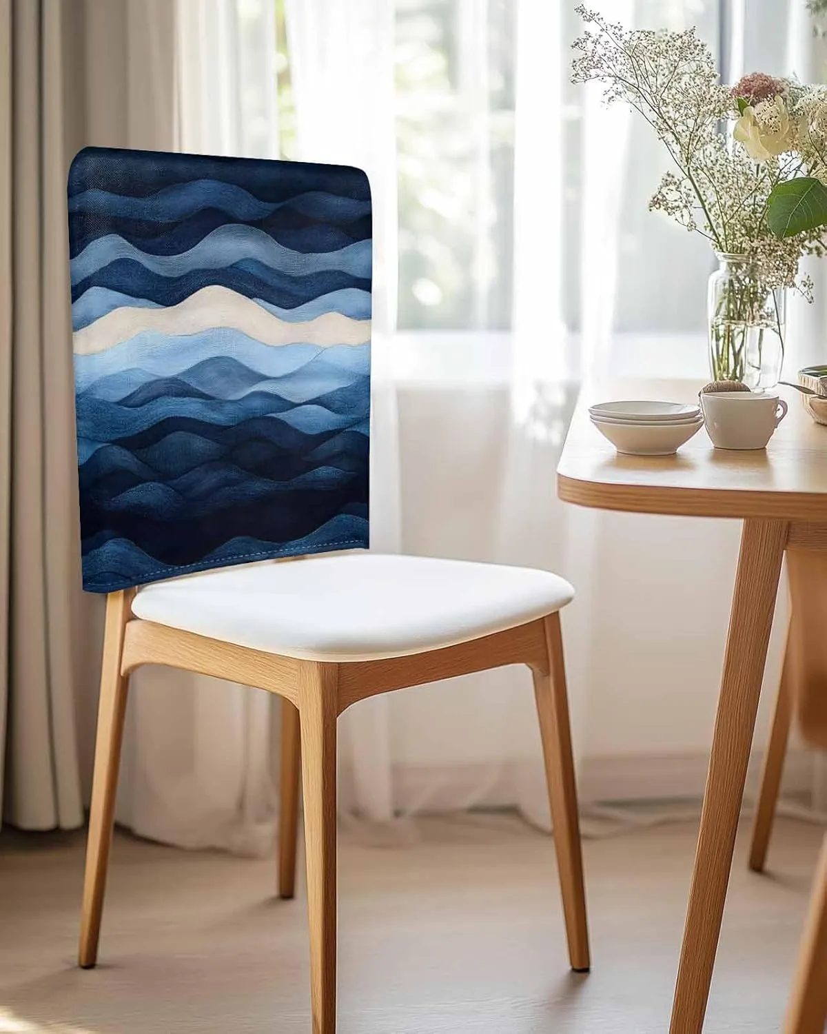 Chair Covers Set of 6 Minimalist Art Modernism 5 Chair Back Covers Stretch Removable Washable Slipcovers Seat Protector for Dining Room Kitchen Party Decor