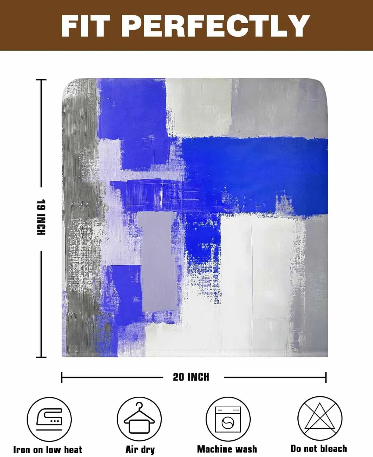 Chair Covers Set of 6 Modern Blue Smear Pigment 1 Chair Back Covers Stretch Removable Washable Slipcovers Seat Protector for Dining Room Kitchen Party Decor