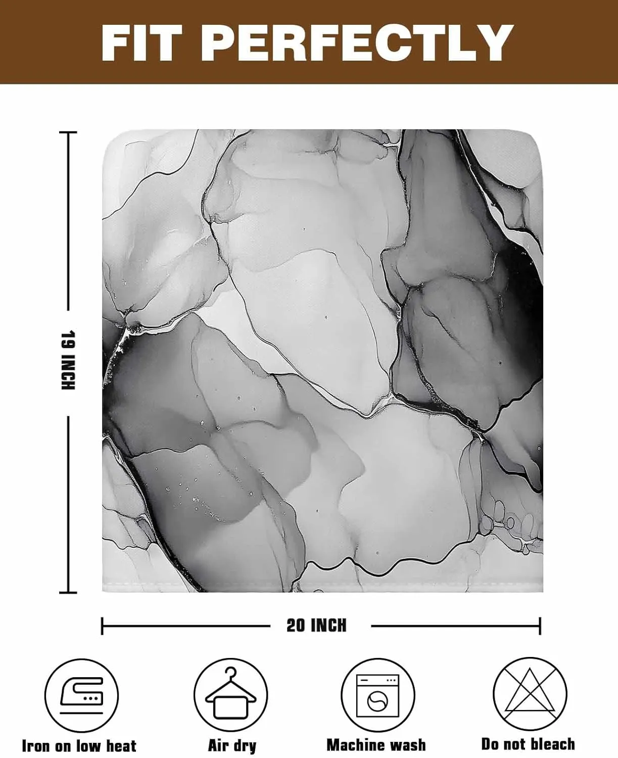 Chair Covers Set of 6 Tranquility Marble Texture Abstract Art Chair Back Covers Stretch Removable Washable Slipcovers Seat Protector for Dining Room Kitchen Party Decor