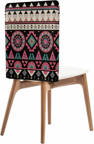 Chair Covers Set of 6 Vintage Geometric Pattern Aztec Chair Back Covers Stretch Removable Washable Slipcovers Seat Protector for Dining Room Kitchen Party Decor