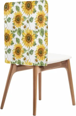 Chair Covers Set of 6 Watercolor Sunflowers Flowers Chair Back Covers Stretch Removable Washable Slipcovers Seat Protector for Dining Room Kitchen Party Decor