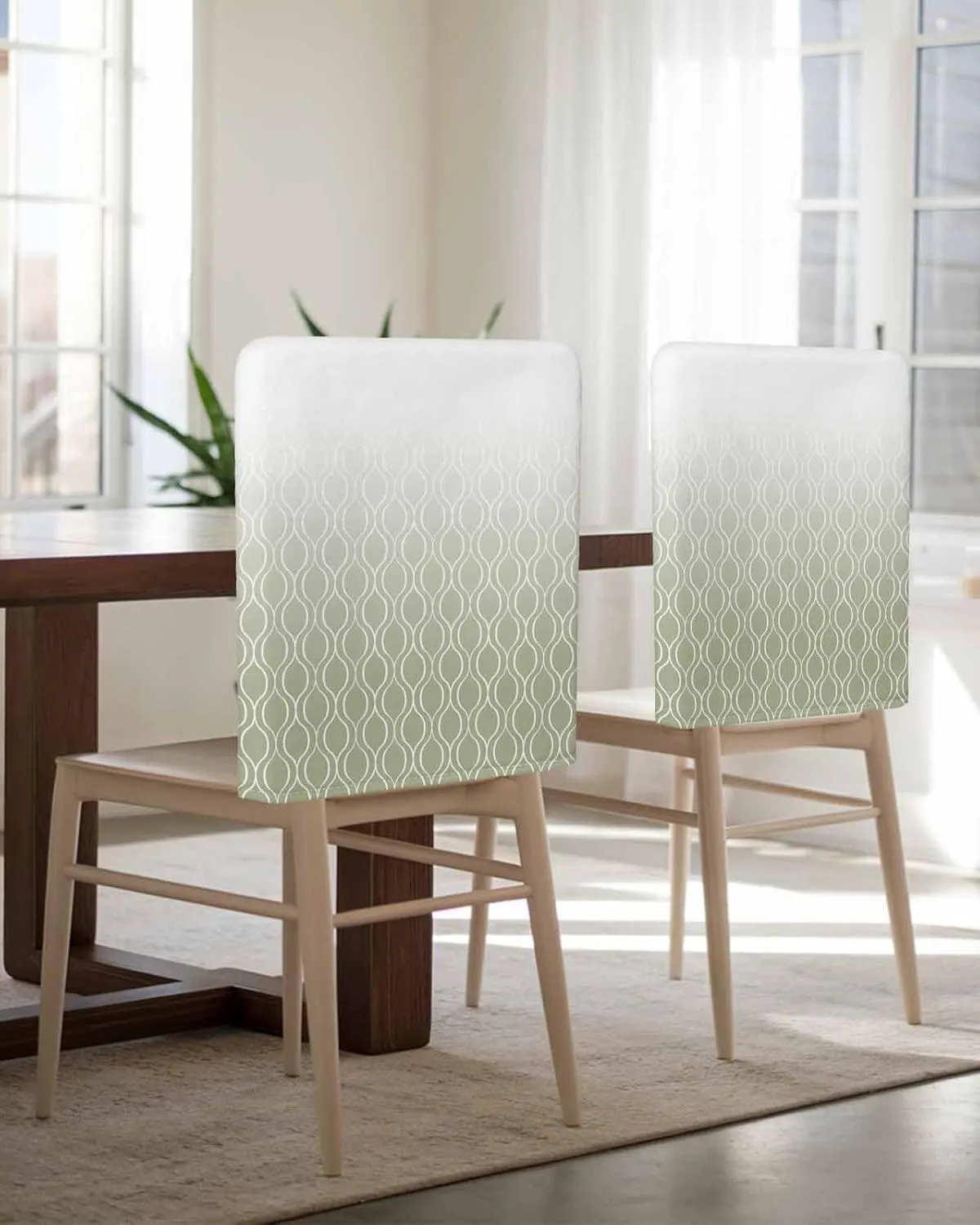 Chair Covers Set of 8 Abstract Classic Art Chair Back Covers Stretch Removable Washable Slipcovers Seat Protector for Dining Room Kitchen Party Decor