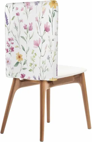 Chair Covers Set of 8 Flowers Watercolor Nature 7 Chair Back Covers Stretch Removable Washable Slipcovers Seat Protector for Dining Room Kitchen Party Decor