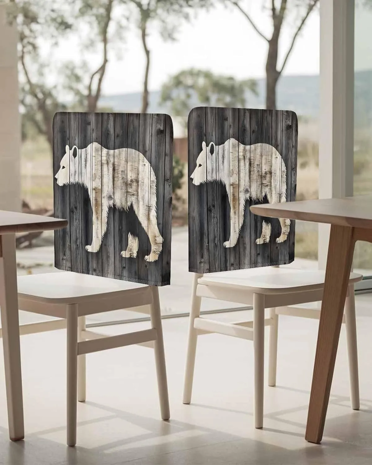 Chair Covers Set of 8 Modern Art Impressionist Silhouette 1 Chair Back Covers Stretch Removable Washable Slipcovers Seat Protector for Dining Room Kitchen Party Decor