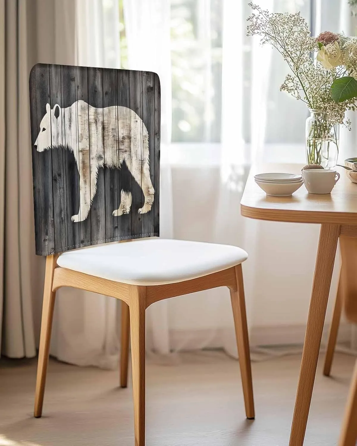 Chair Covers Set of 8 Modern Art Impressionist Silhouette 1 Chair Back Covers Stretch Removable Washable Slipcovers Seat Protector for Dining Room Kitchen Party Decor