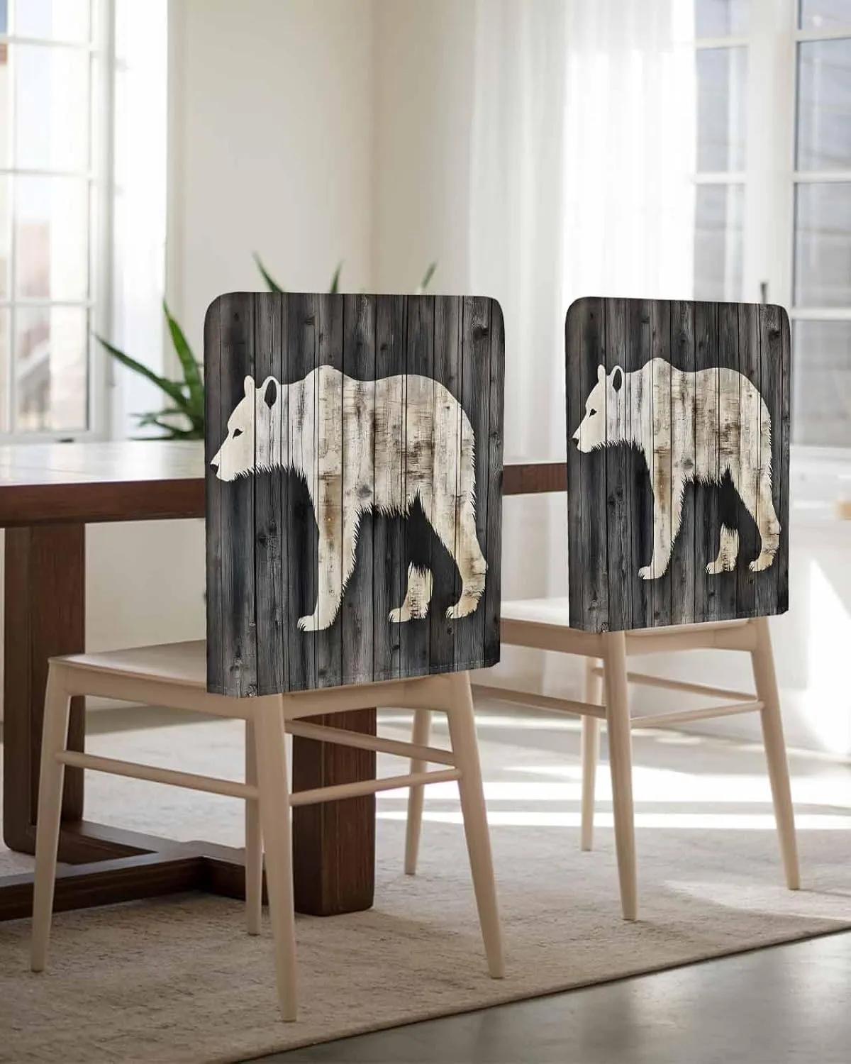 Chair Covers Set of 8 Modern Art Impressionist Silhouette 1 Chair Back Covers Stretch Removable Washable Slipcovers Seat Protector for Dining Room Kitchen Party Decor