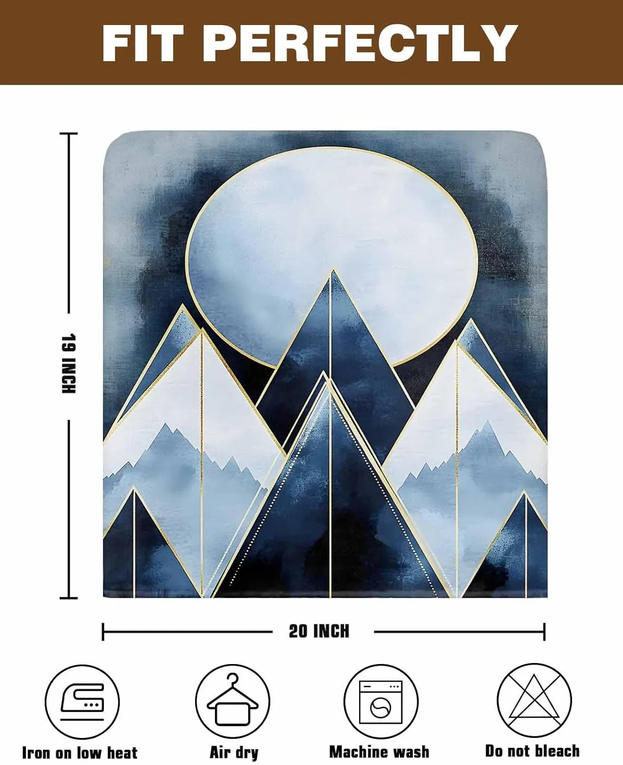 Chair Covers Set of 8 Simple Art Mountains High Sense Chair Back Covers Stretch Removable Washable Slipcovers Seat Protector for Dining Room Kitchen Party Decor