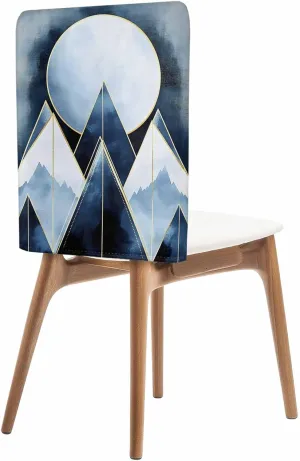 Chair Covers Set of 8 Simple Art Mountains High Sense Chair Back Covers Stretch Removable Washable Slipcovers Seat Protector for Dining Room Kitchen Party Decor