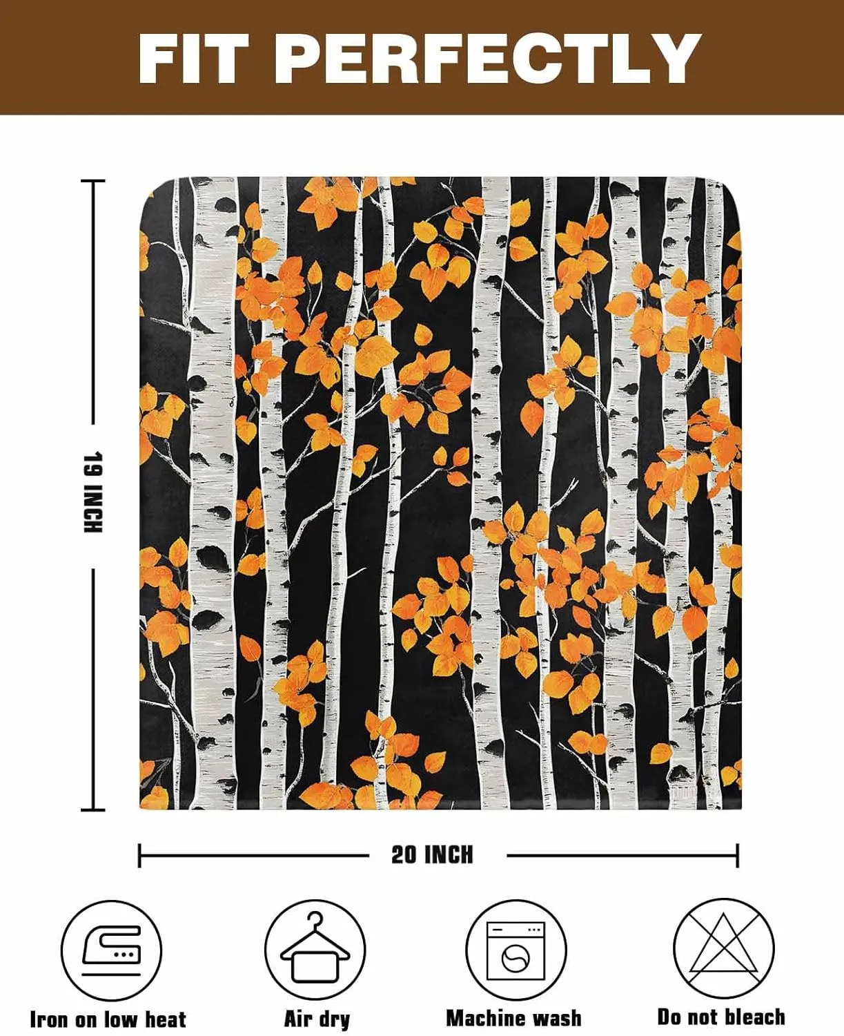 Chair Covers Set of 8 Tree Trunk Retro Chair Back Covers Stretch Removable Washable Slipcovers Seat Protector for Dining Room Kitchen Party Decor