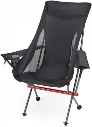 Chair for Outdoors, Outdoor Camping High Back Chair Portable Ultralight Seat Backpacking Chair with Soft Armrests for Hiking Picnic Chair for Adults