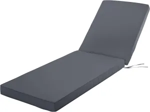 Chaise Lounge Cushion for Outdoor Furniture, Waterproof Fade and Tear Resistant Lounge Deck Chair Cushions for Patio Lawn Pool Resort Hotel, 80x26x3 Inch, Dark Grey