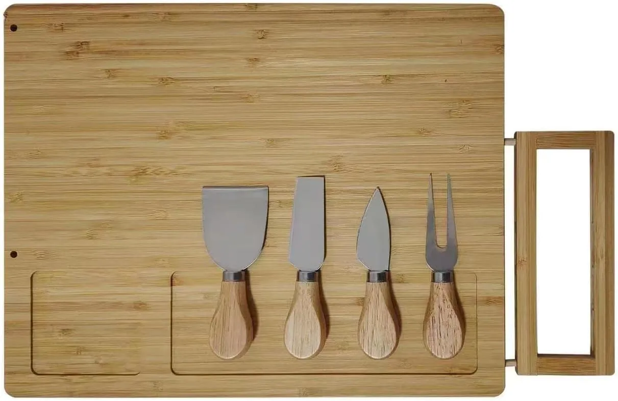 Cheese Board, Bamboo Cheese Board, Bamboo Cheese Board Set, Tableware Board set, ideal for parties and events, suitable for any venue, durable wooden charcuterie board