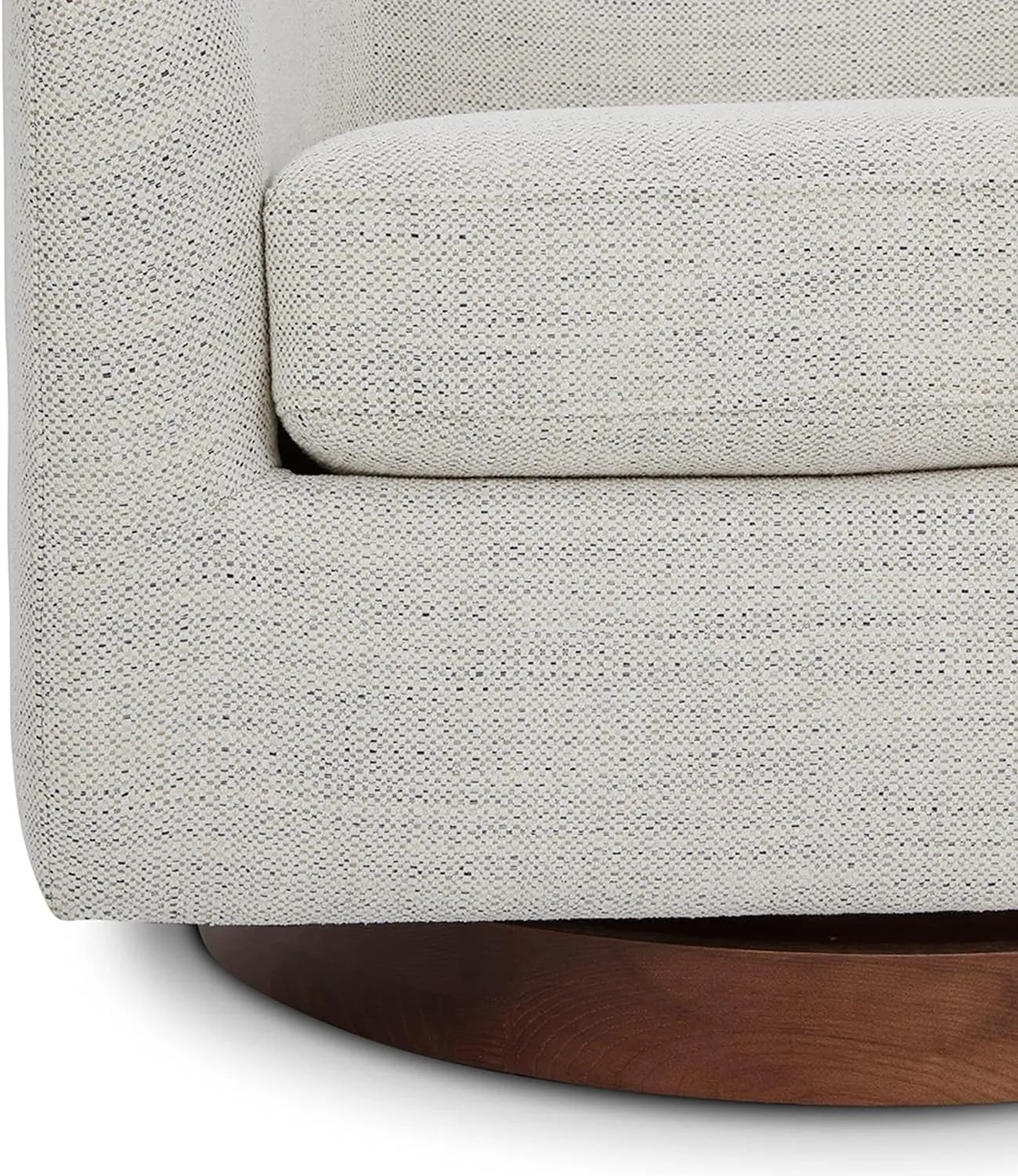 CHITA Swivel Accent Chair, FSC Certified Upholstered Fabric Barrel Chair for Living Room, Ivory