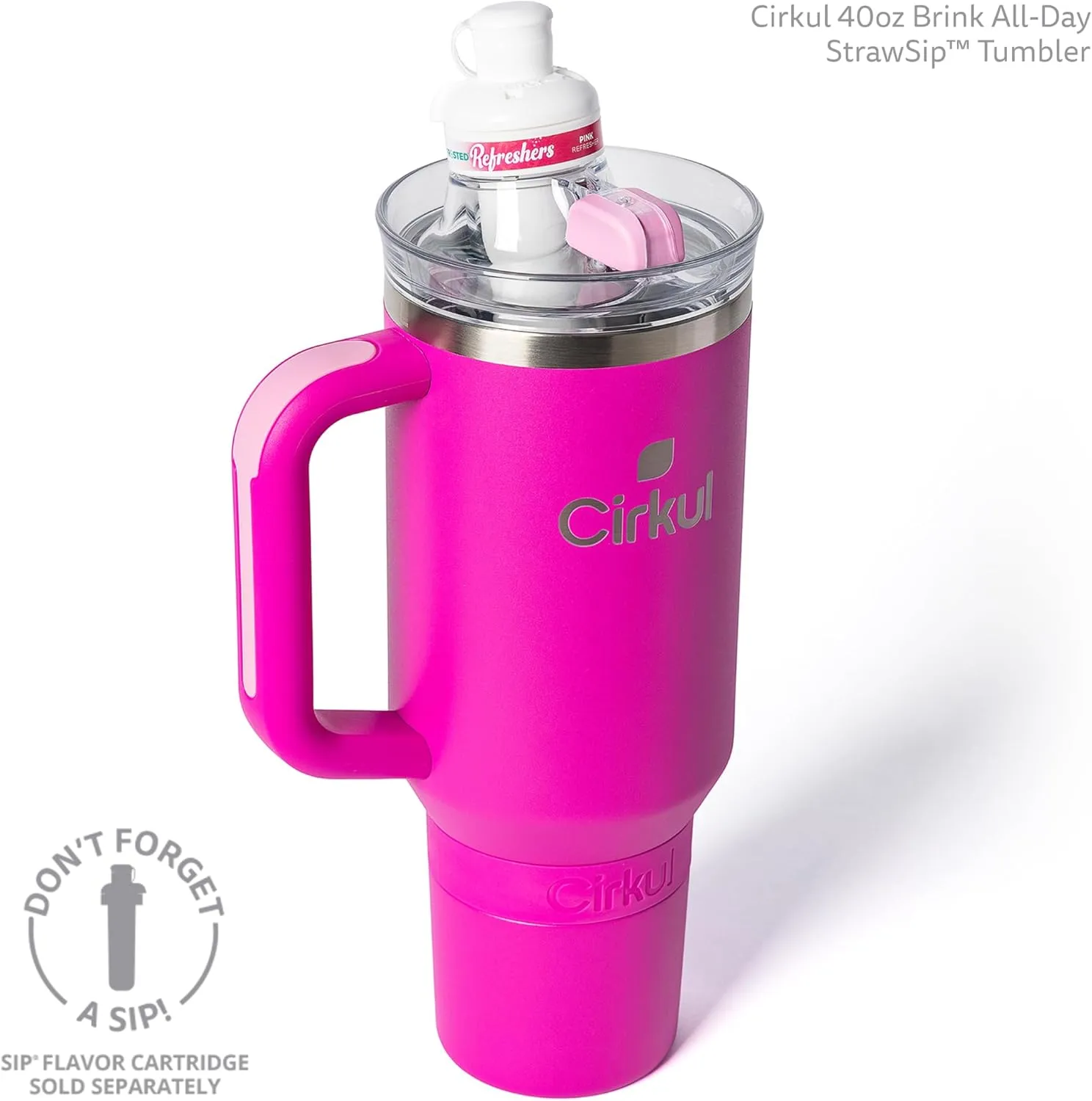 Cirkul 40oz. Brink Stainless Steel Tumbler with Handle, All-Day StrawSip™, Double-Wall Insulated