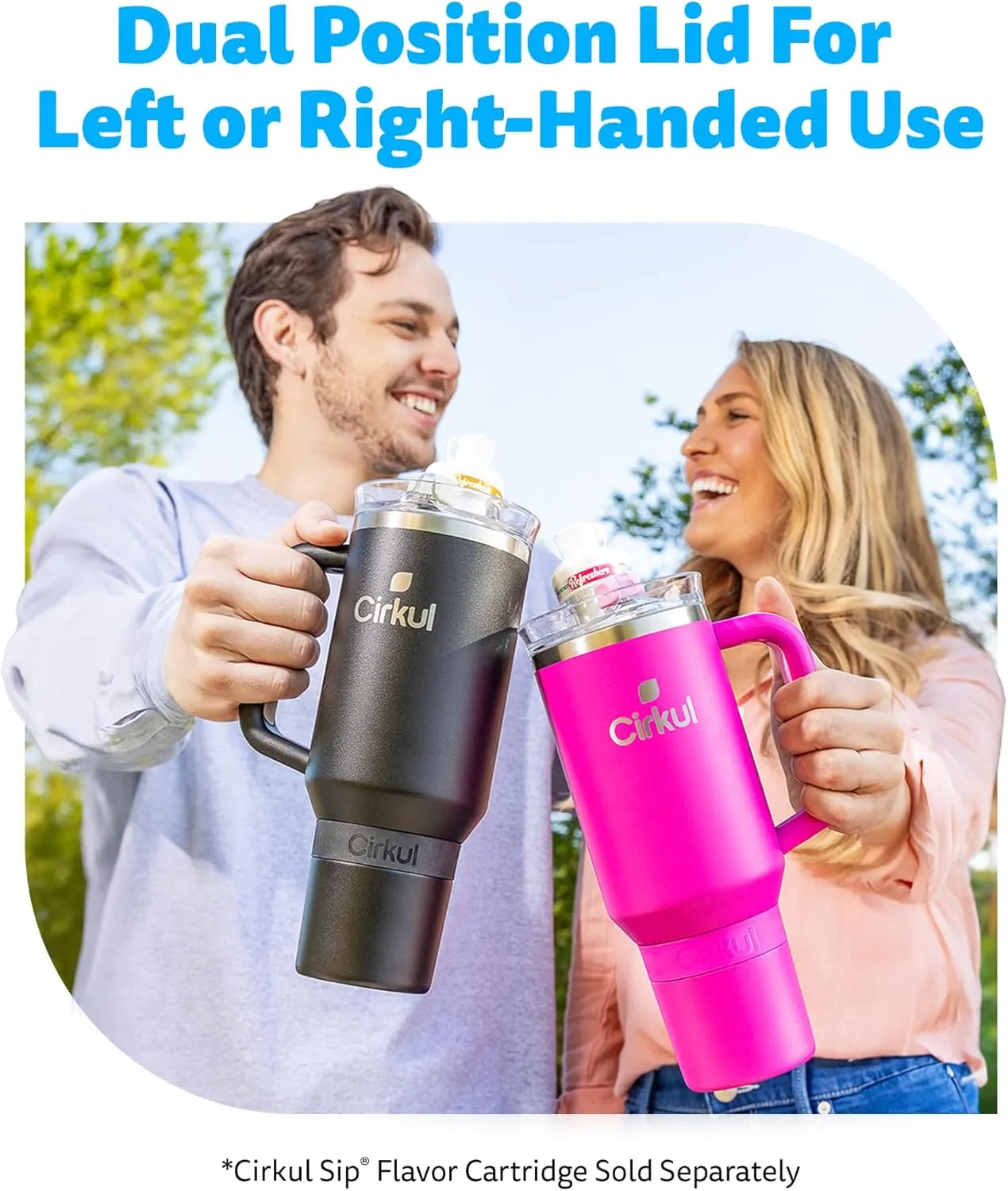 Cirkul 40oz. Brink Stainless Steel Tumbler with Handle, All-Day StrawSip™, Double-Wall Insulated