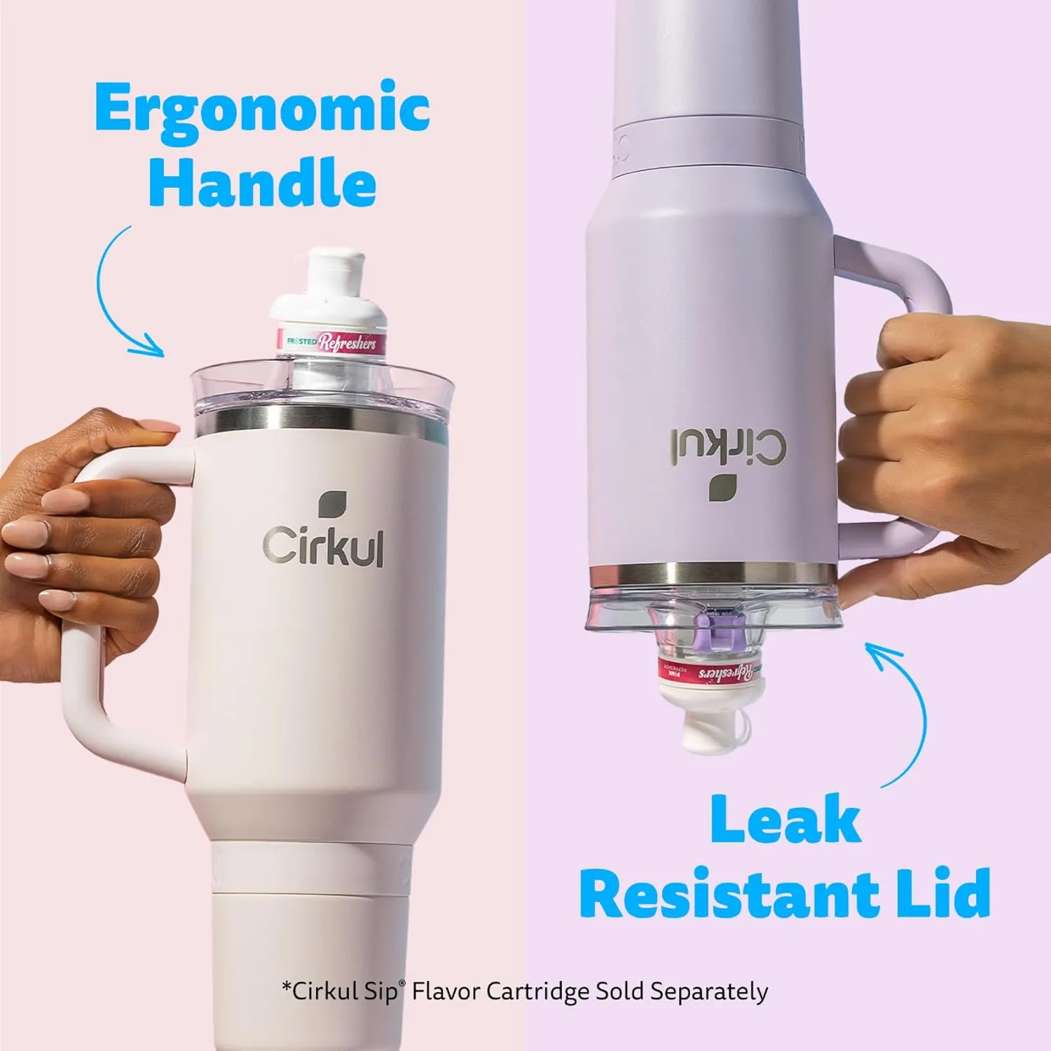 Cirkul 40oz. Cherry Blossom Stainless Steel Tumbler with Handle, All-Day StrawSip™, Double-Wall Insulated