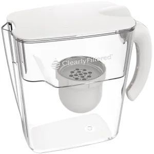 Clearly Filtered No.1 Filtered Water Pitcher/Updated Model/Targets 365  Contaminants e.g. Fluoride Chlorine PFAS Microplastics Lead Arsenic BPA/BPS Free (Pitcher Includes 1 Filter)