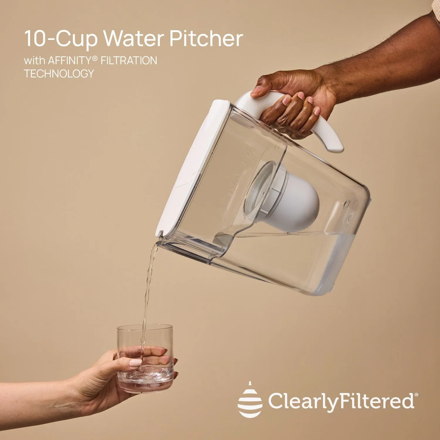 Clearly Filtered No.1 Filtered Water Pitcher/Updated Model/Targets 365  Contaminants e.g. Fluoride Chlorine PFAS Microplastics Lead Arsenic BPA/BPS Free (Pitcher Includes 1 Filter)