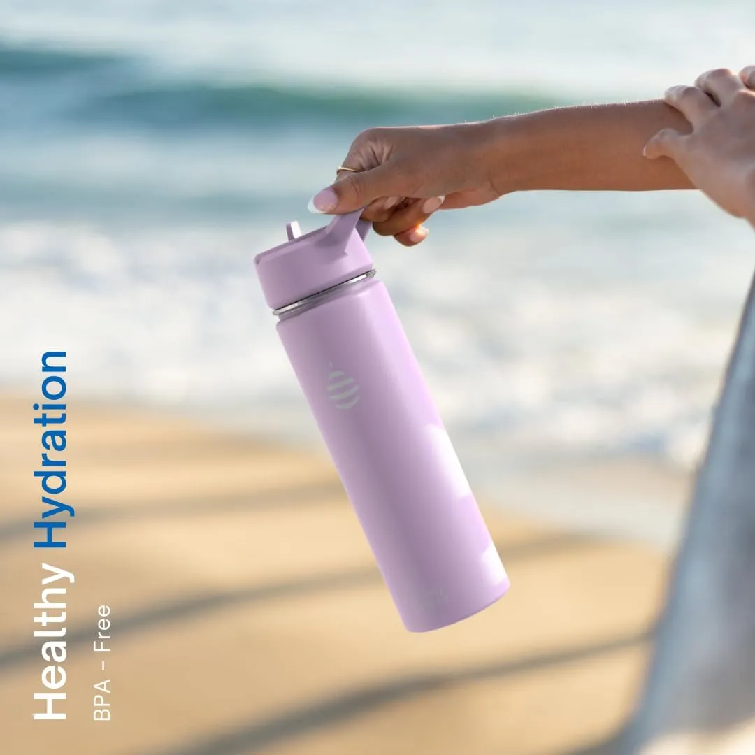 Clearly Filtered Water Bottle | Removes 220  Contaminants, Double-Wall Insulated Stainless Steel, BPA/BPS Free, Phthalate Free, Filters Flouride Lead Chlorine (20oz, Bubble Gum)