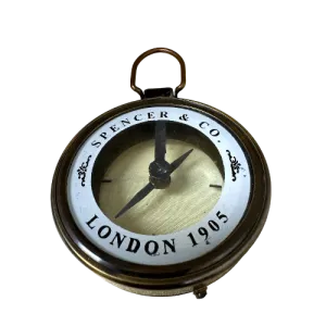 Collectible Brass Nautical Compass with Magnifying Glass and Leather Case