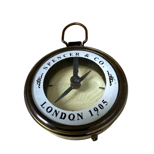 Collectible Brass Nautical Compass with Magnifying Glass and Leather Case