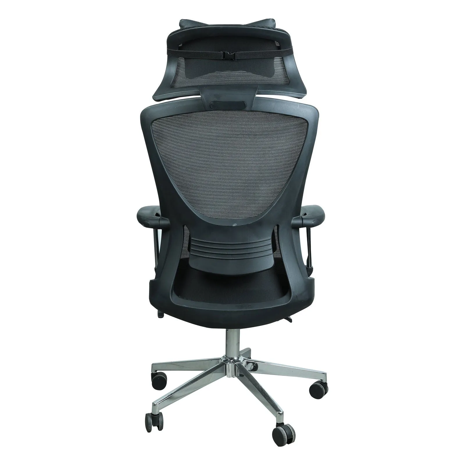 Comfortable Chair for Home with High Back, Headrest, Armrest in Black