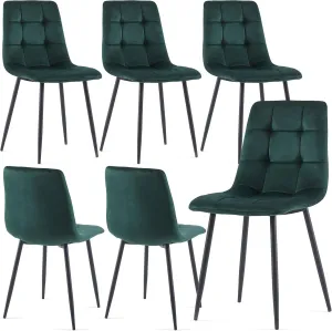 Comfortable Dining Room Chair Set of 6,Easy Assemble Living Room Chair Elegant Velvet Make Up Chair with Stable Metal Legs for Vanity,Dining Room