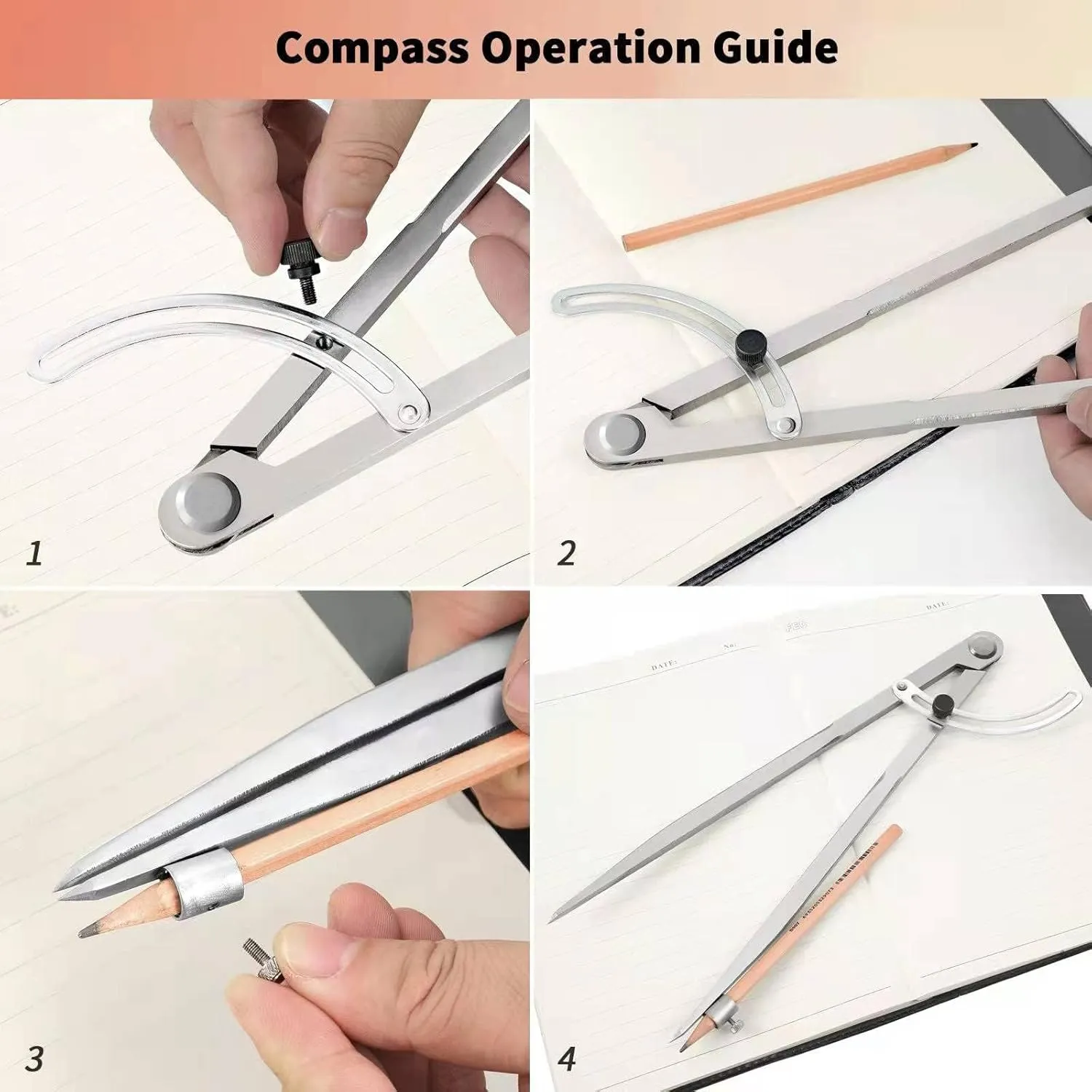 Compass for Geometry, 40 inch Compass for Woodworking, Precision Woodworking Compass with Wing Divider and Pencil Holder, Large Compass for Geometry, Drafting, Drawing Compass (40inch)