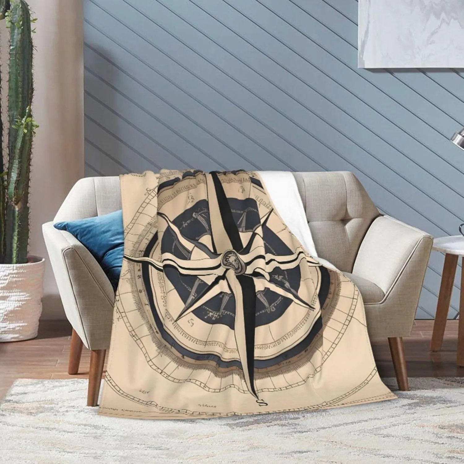 Compass Navigation Ultra-Soft Micro Fleece Blanket > Durable and Compactly Foldable. Super Soft 40"X30"