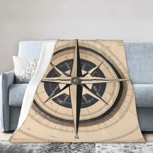 Compass Navigation Ultra-Soft Micro Fleece Blanket > Durable and Compactly Foldable. Super Soft 40"X30"
