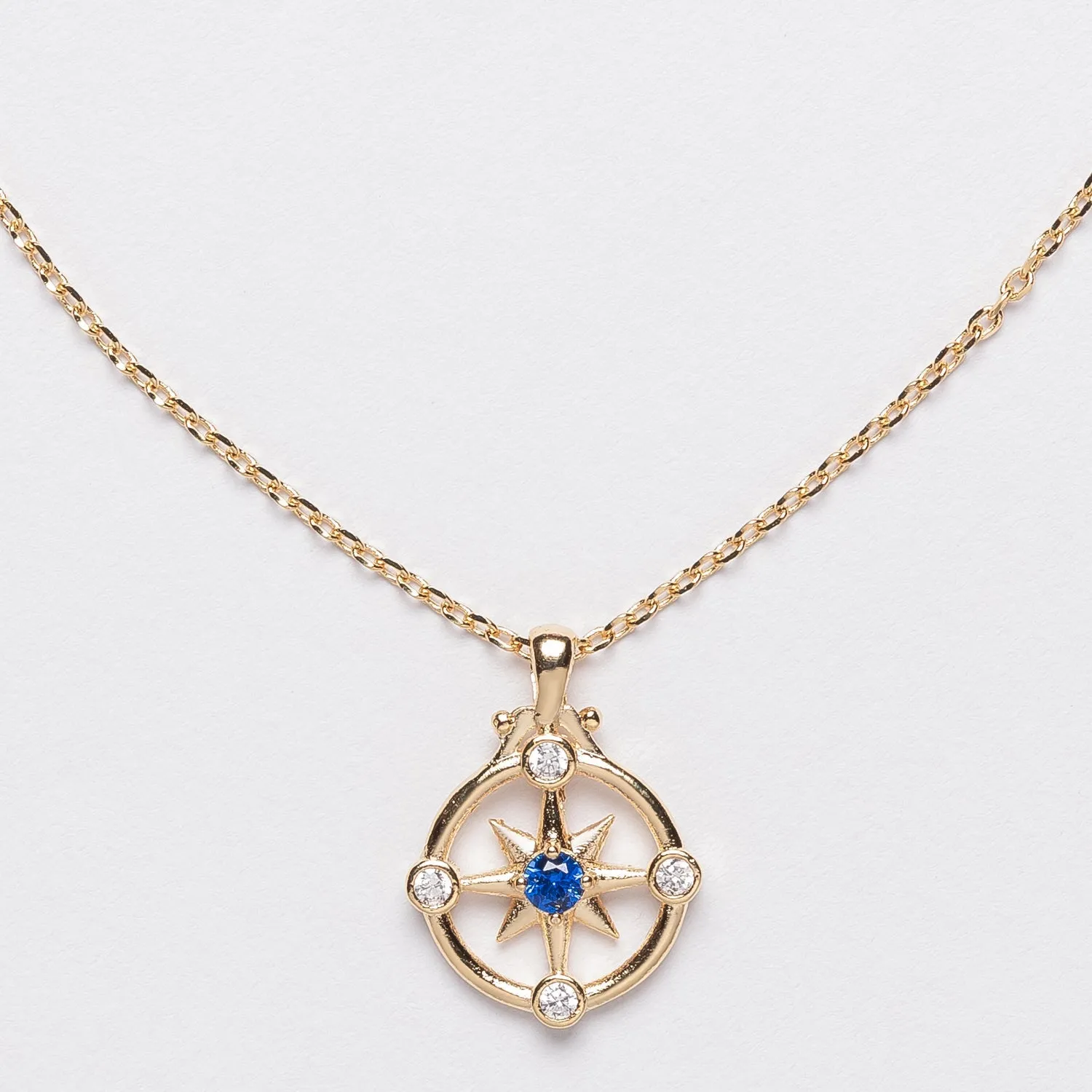 Compass Pendant 18K Gold Dipped Necklace