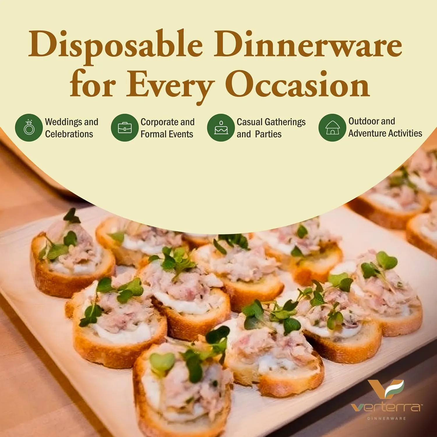 Compostable 10″ Square Palm Leaf Dinner & Appetizer Plates (300-Pack) | Bamboo-Look, All-Natural, Eco-Friendly, Biodegradable, Heavy-Duty Disposable Tableware for Weddings, Parties & Catering