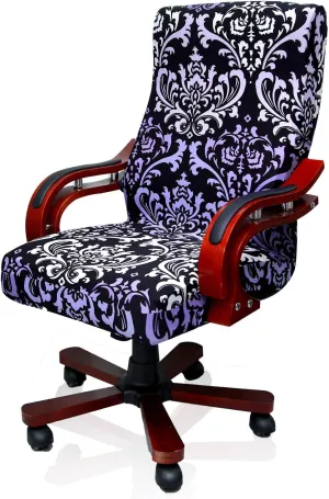 Computer Office High Back Large Chair Covers Stretchable Polyester Washable Rotating Chair Slipcovers,ONLY Chair Covers M009 (M009-26)