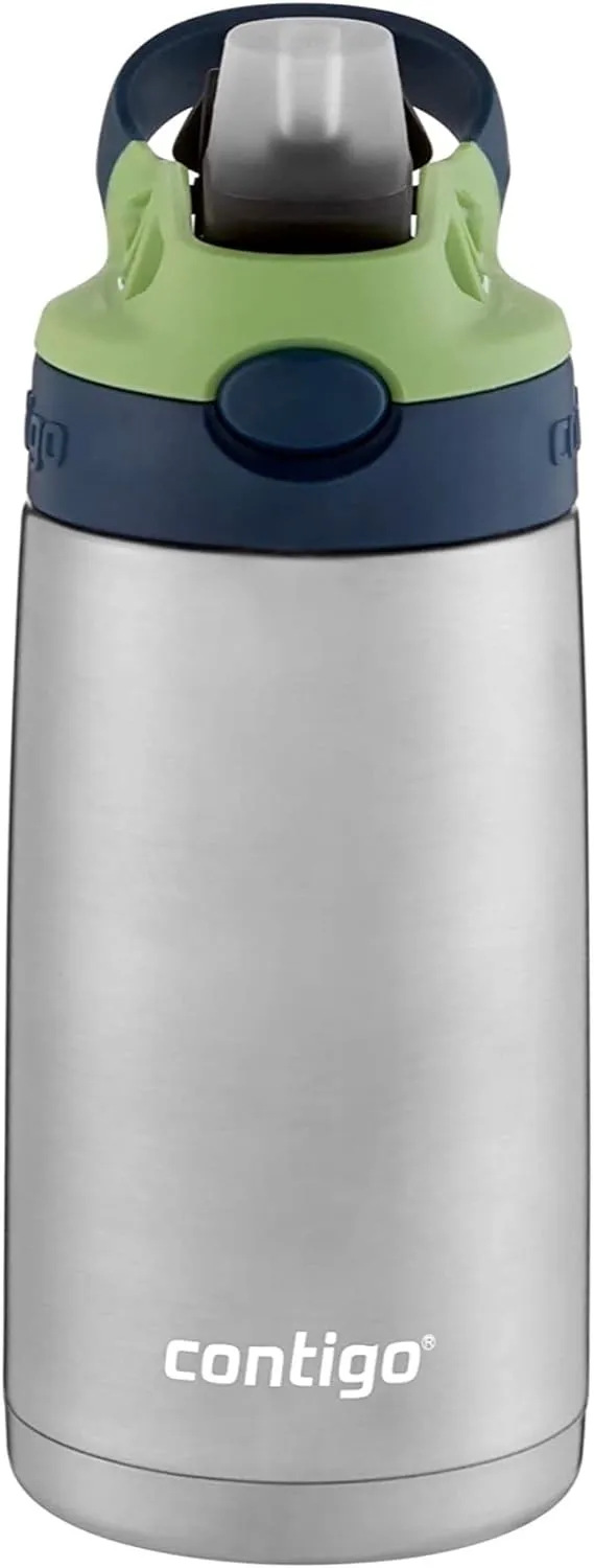 Contigo Kids Straw Stainless Steel Water Bottle with AUTOSPOUT Lid, 13oz.