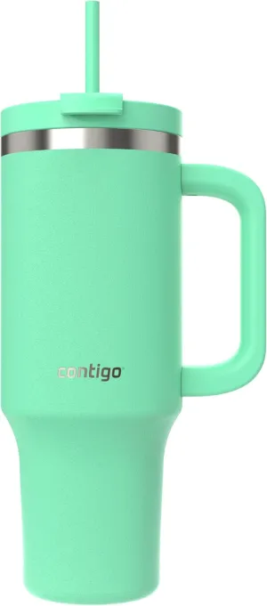 Contigo Tumbler 1200 ml with Handle | Stainless Steel Vacuum Insulated Water Bottle with Straw and Lid | Cold for 29 Hours | Travel Mug | Thermal Flask | BPA Free | Reef