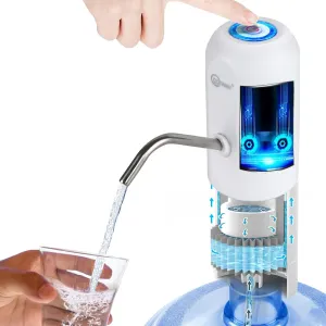 CoolWAY 5 Gallon Water Bottle Electric Water Pump with Replaceable Filter - Portable Water Dispenser for Camping, Outdoor, Home and Office Use, Emergency Storage Bucket Filter System