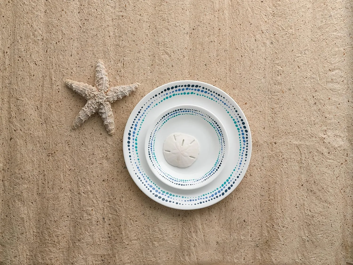 Corelle Dinnerware Set (12pc Set, Ocean Blues)-Dinner Set for 4, Includes 4 x: Plates, Side Plates & Bowls, 3 X More Durable, Half The Space & Weight of Ceramic, up to 80% Recycled Glass (1146815)