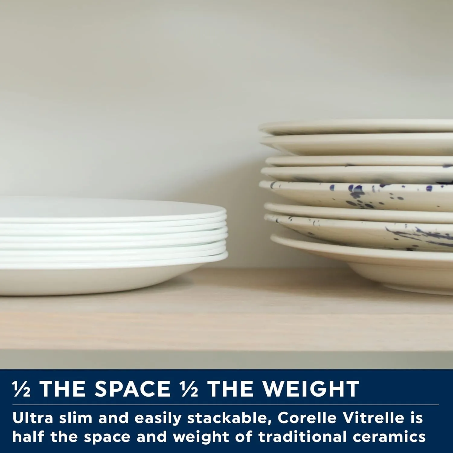 Corelle Dinnerware Set (4pc Set, Pure White)-Set for 4 | Includes 4 x Side Plates | 80% Recycled Glass | 3 X More Durable, Half the Space & Weight of Traditional Ceramic