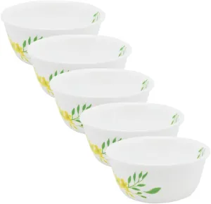 CORELLE J426-NBY CP-1762 Diverse Bowls, Set of 5, Dishes, Plates, Break-resistant, Lightweight, Microwave Safe, Oven Safe, Dishwasher Safe, Noble Yellow