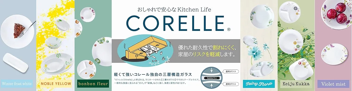 Corelle Small Plates, Set of 5, Shatter-Resistant, Lightweight, Microwave & Oven Safe, Noble Yellow