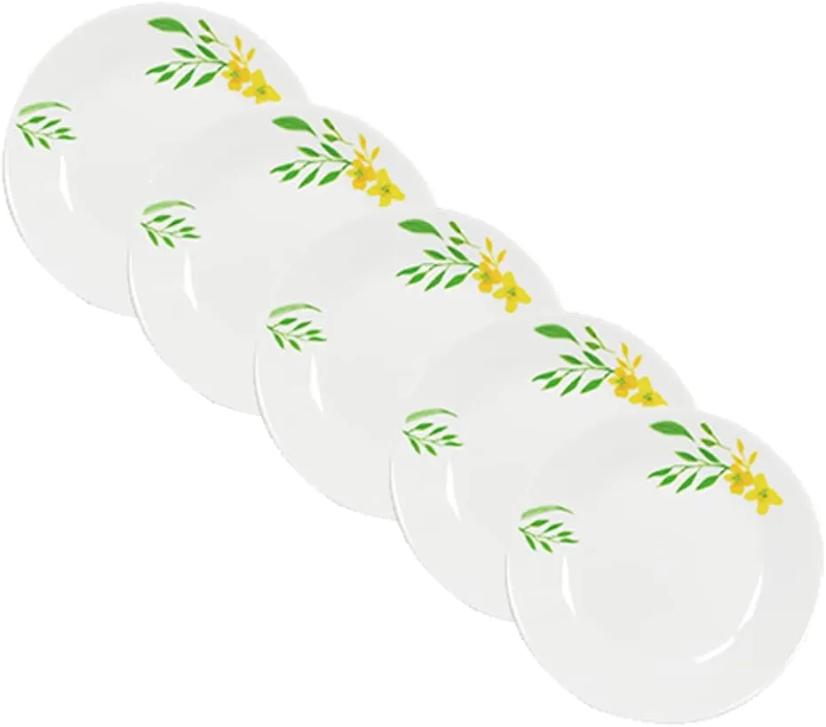 Corelle Small Plates, Set of 5, Shatter-Resistant, Lightweight, Microwave & Oven Safe, Noble Yellow