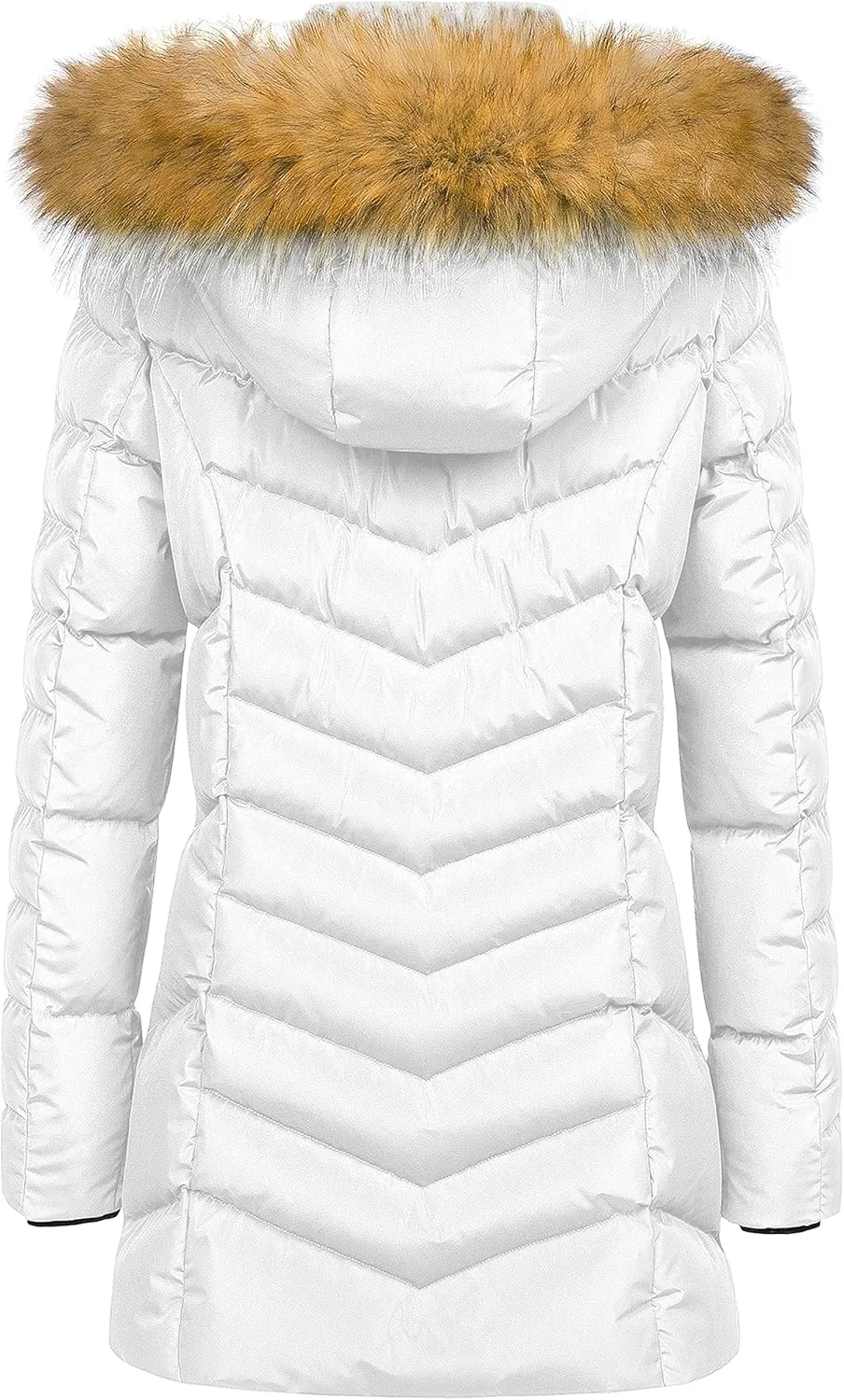 CREATMO US Women's Winter Hooded Coat Waterproof Warm Long Puffer Jacket Parka