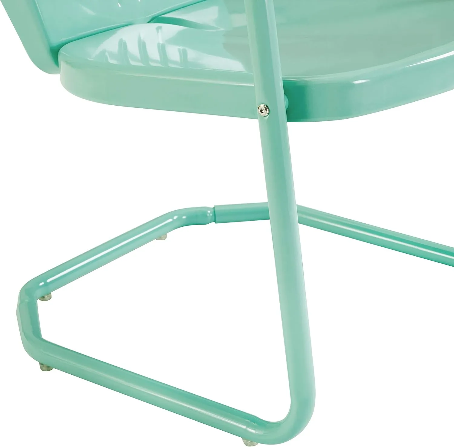 Crosley Furniture Griffith Outdoor Chair, Retro Metal Patio Chairs for Dining, Porch, Deck, Balcony, Aqua